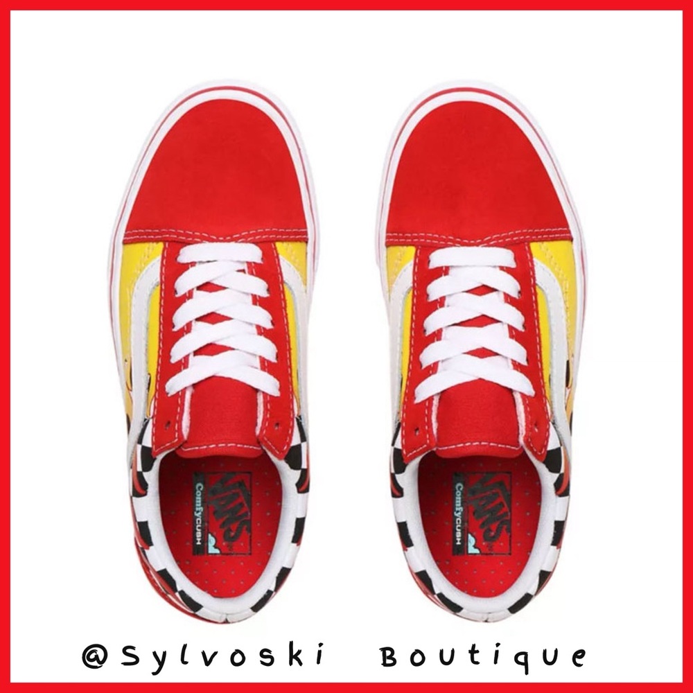 🔥 VANS UY COMFYCUSH OLD SKOOL (FLAME) KIDS NWT - Picture 3 of 6